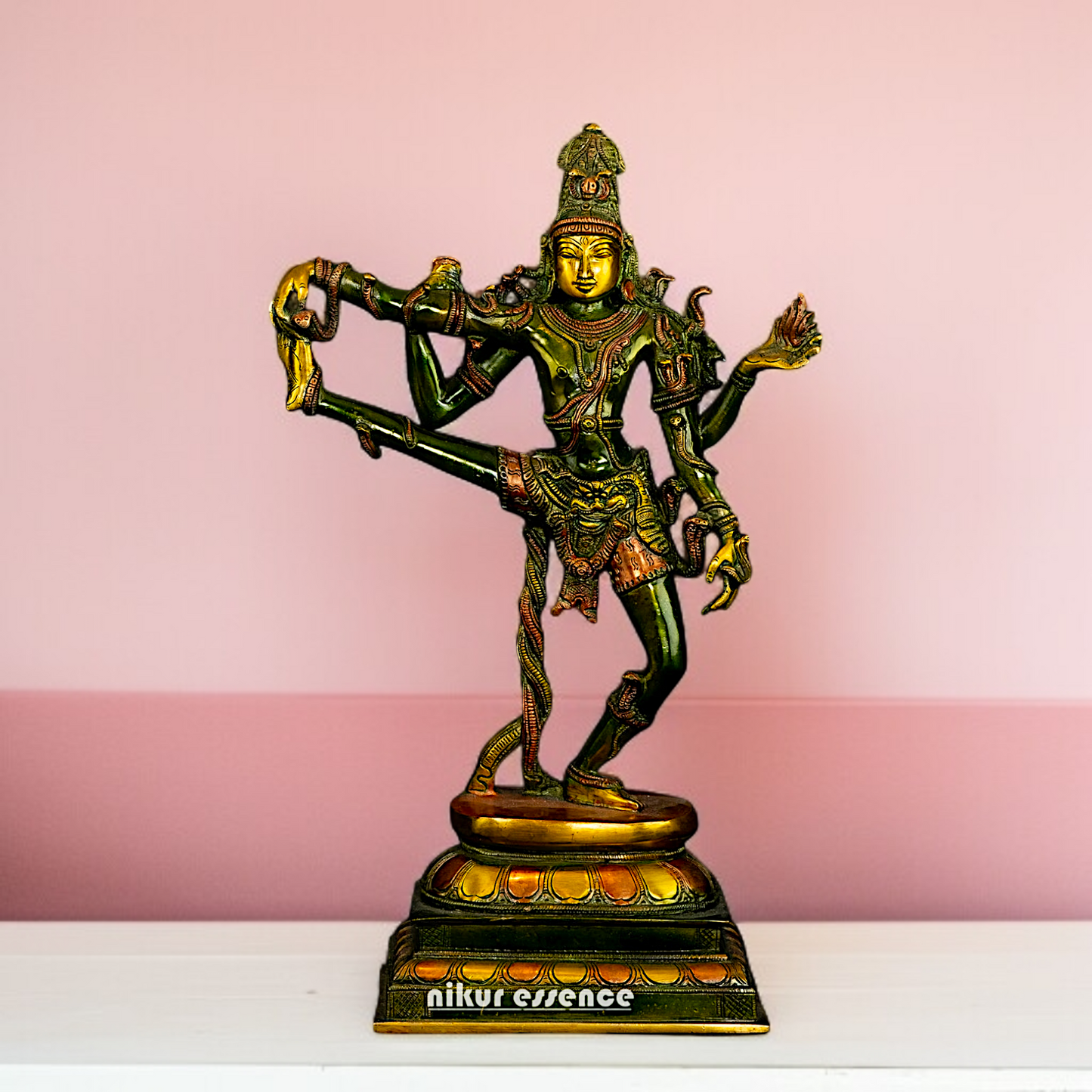 Brass Shiva Nataraja dance Tandav idol - 17.5 Inches Nikuressence