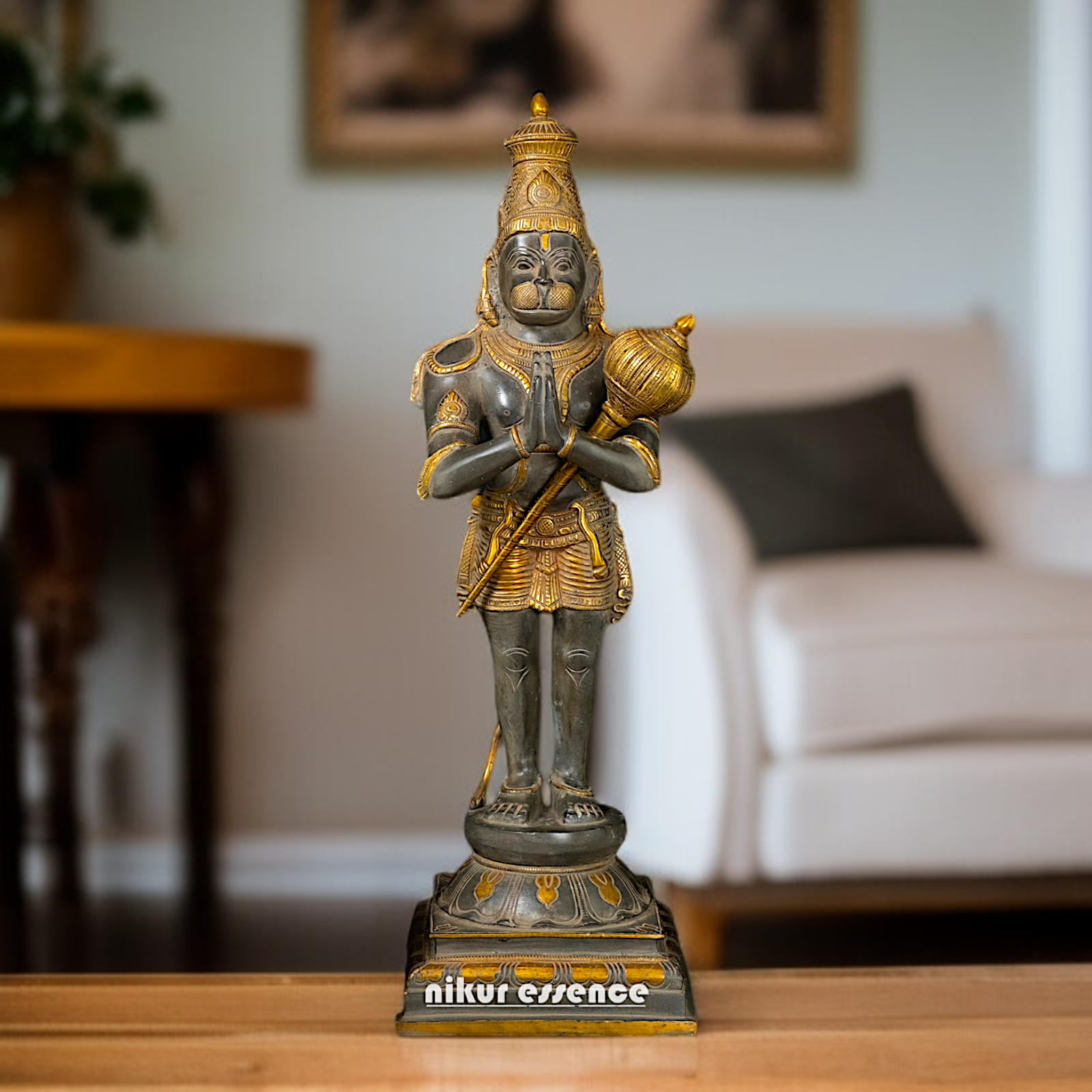 Hanuman standing with Gada Brass statue - 23 Inches Nikuressence