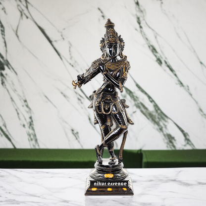 Large Krishna Standing with Playing Flute brass statue - 34 Inches Nikuressence