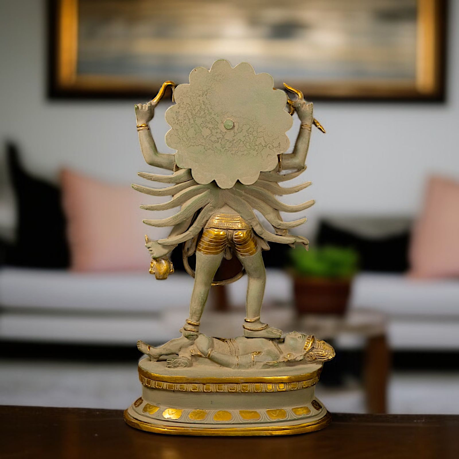 Brass Kali Mata Standing Decor statue - 18 Inches Nikuressence