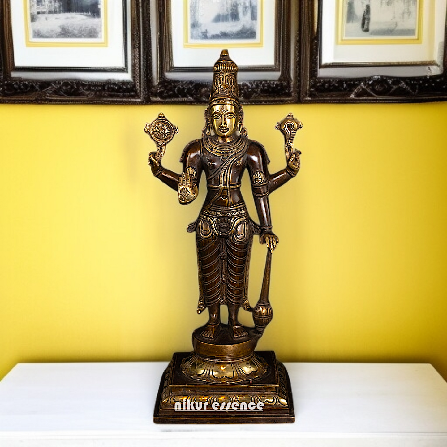 Buy Vishnu Blessing with Gada Brass idol - 18 Inches Nikuressence