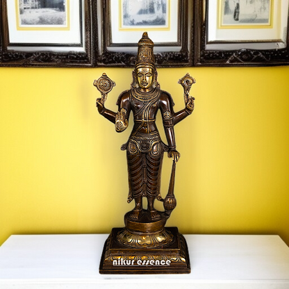 Buy Vishnu Blessing with Gada Brass idol - 18 Inches Nikuressence