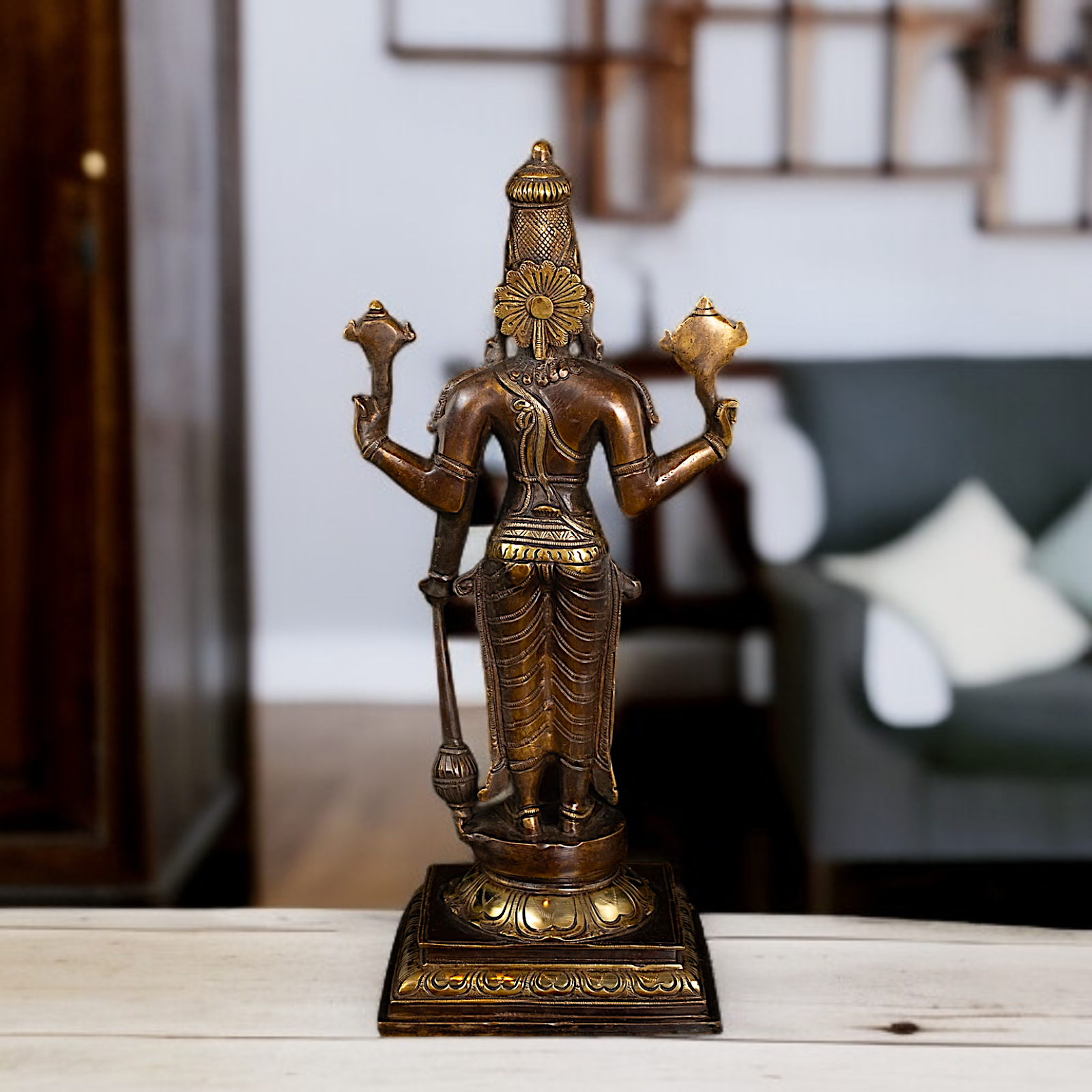 Buy Vishnu Blessing with Gada Brass idol - 18 Inches Nikuressence