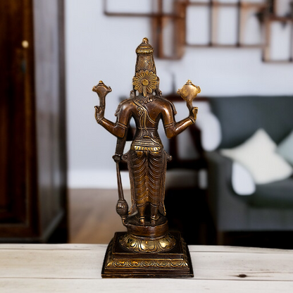 Buy Vishnu Blessing with Gada Brass idol - 18 Inches Nikuressence