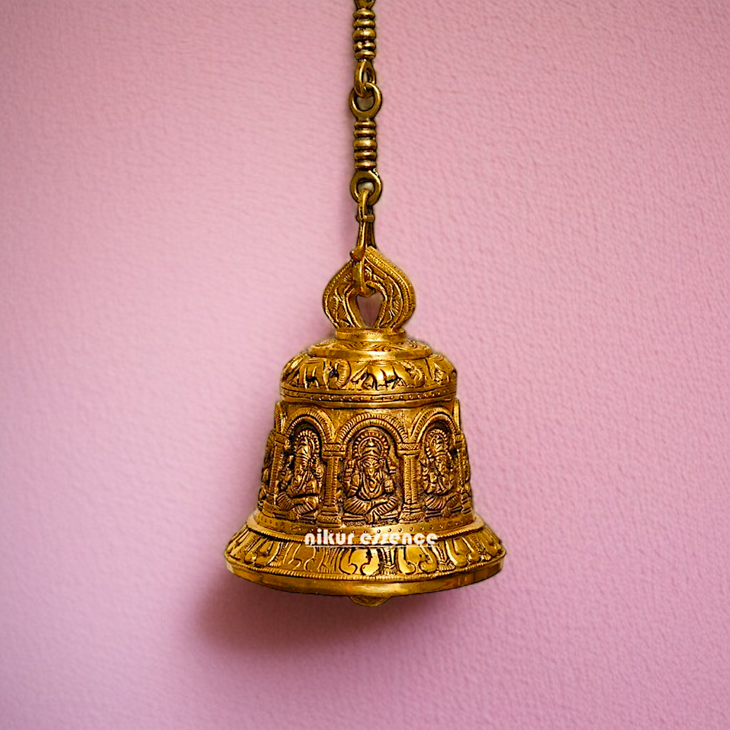 Ganesha with Bells brass wall hanging idol Nikuressence