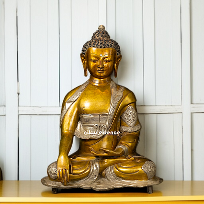 Solid Brass Buddha Seated Meditation statue - 17 Inches Nikuressence