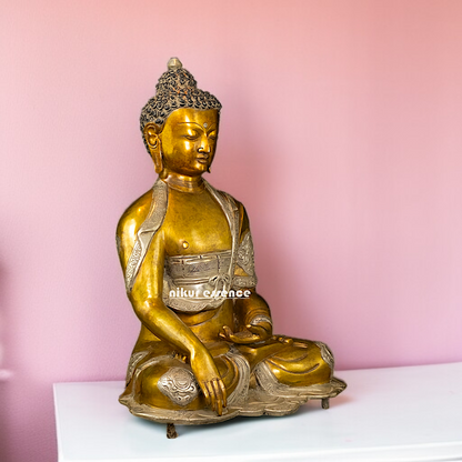 Solid Brass Buddha Seated Meditation statue - 17 Inches Nikuressence