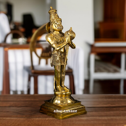 Big Hanuman ji namaskar with Gada Brass statue - 23 Inches Nikuressence