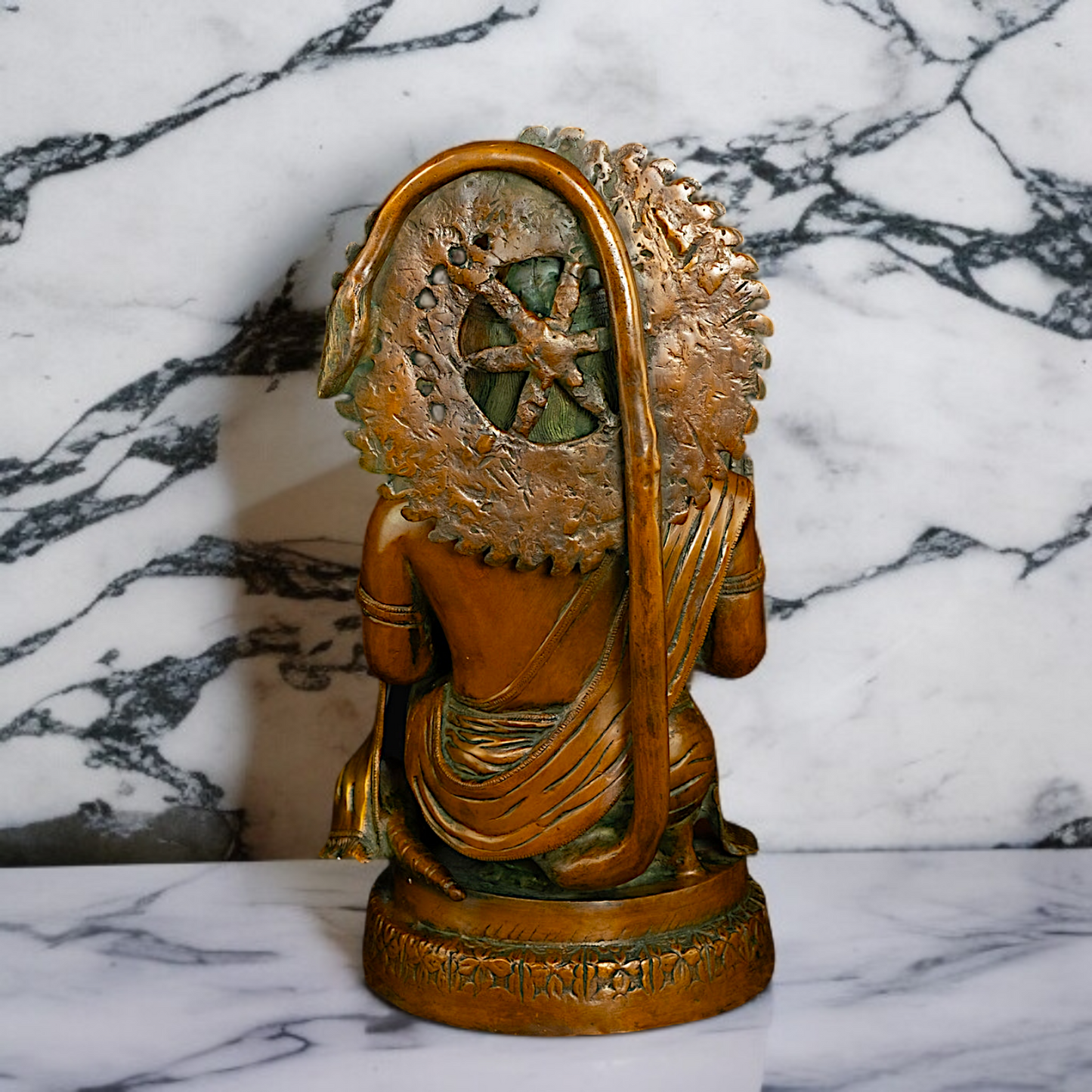 Hanuman ji monkey God Blessing Sitting Brass idol - 19 Inches Nikuressence