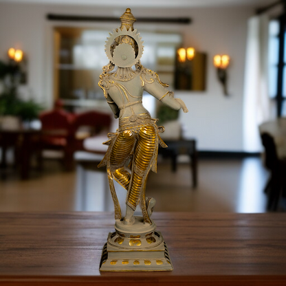 Large Govinda Krishna Standing with Playing Flute - 34 Inches Nikuressence