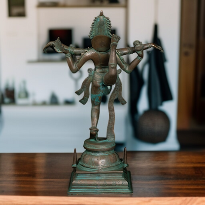 Big Shiva Tandav with Four Armed Brass idol - 20 Inches Nikuressence