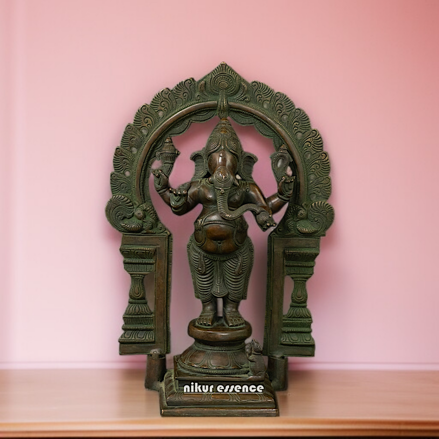 Vinayaka Ganesha Standing Brass idol - 14 Inches Nikuressence