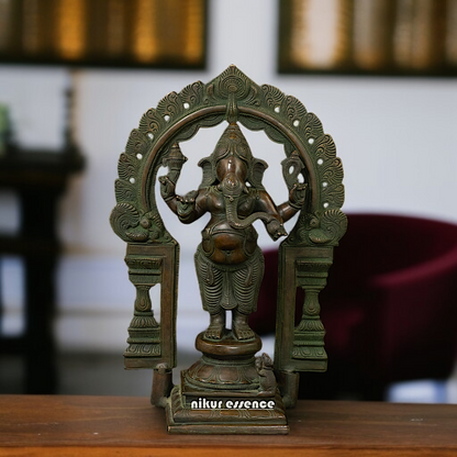 Vinayaka Ganesha Standing Brass idol - 14 Inches Nikuressence