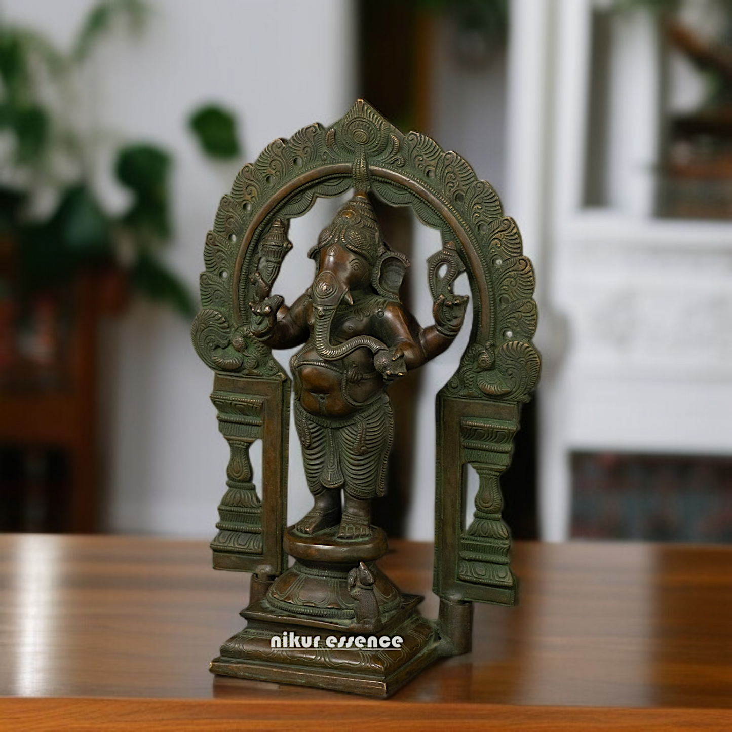 Vinayaka Ganesha Standing Brass idol - 14 Inches Nikuressence