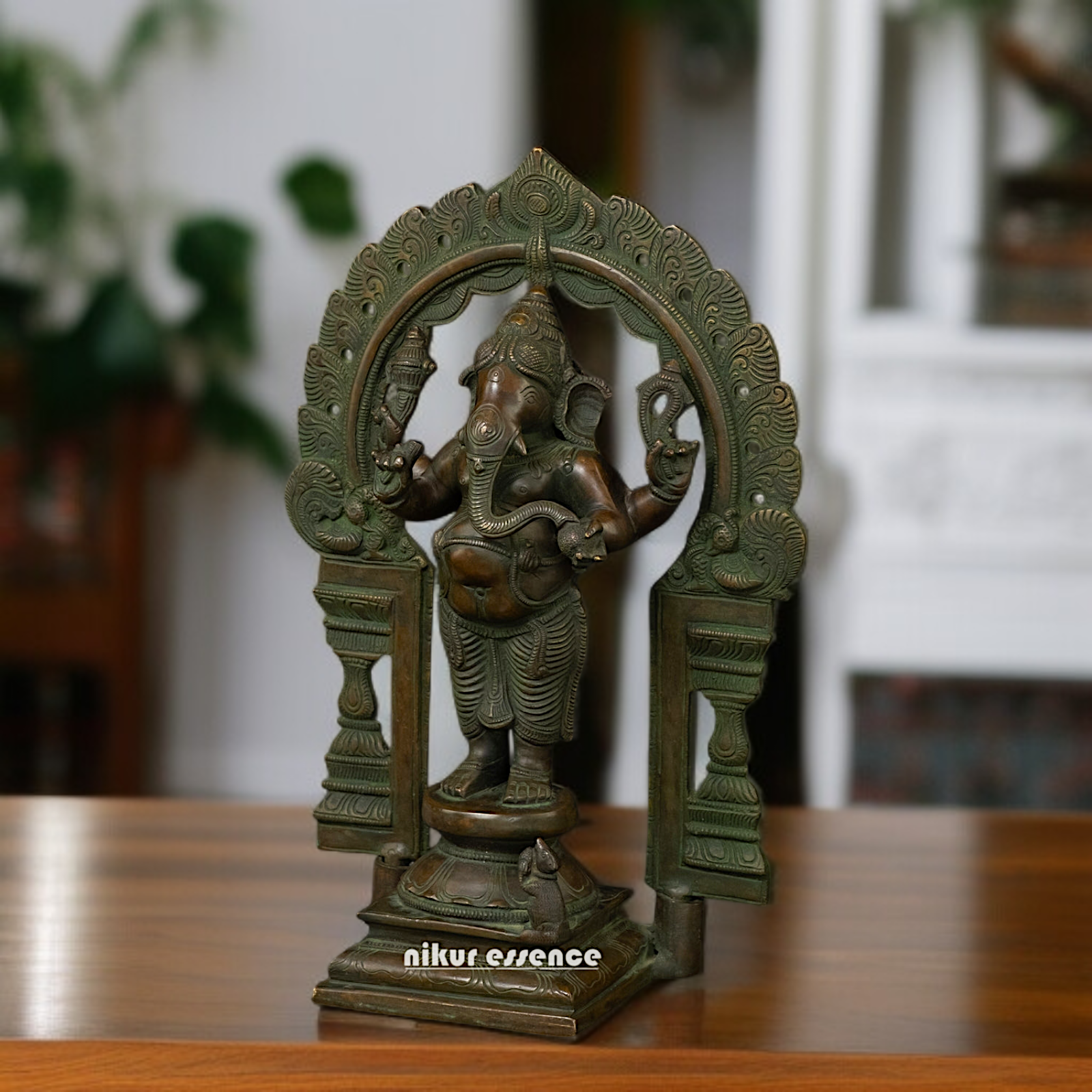 Vinayaka Ganesha Standing Brass idol - 14 Inches Nikuressence