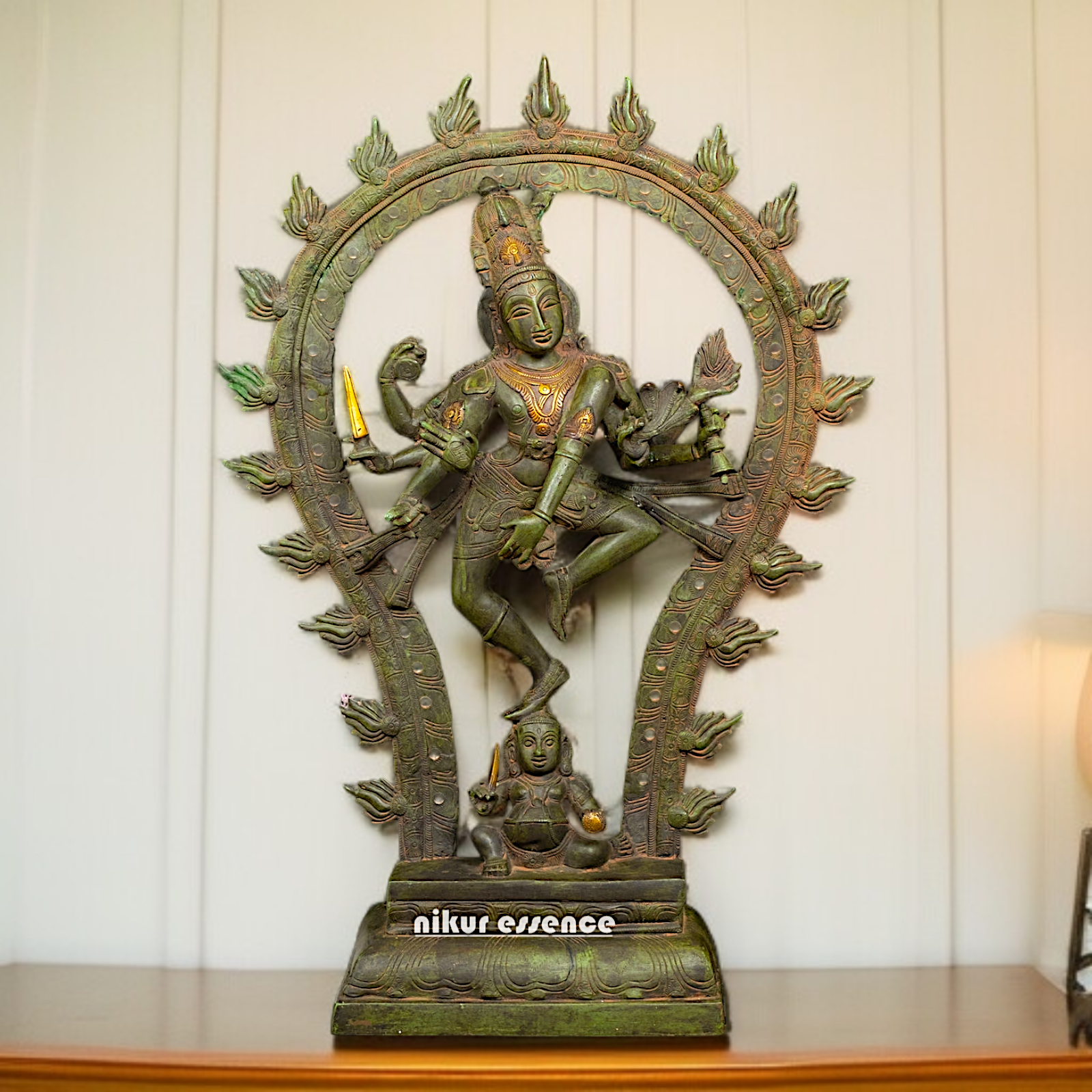 Brass Nataraja standing on apasmara demon Tandav idol - 24.5 Inches Nikuressence