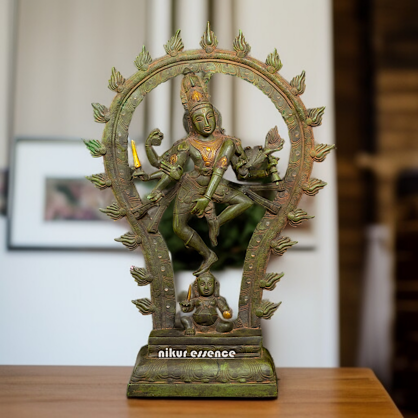 Brass Nataraja standing on apasmara demon Tandav idol - 24.5 Inches Nikuressence