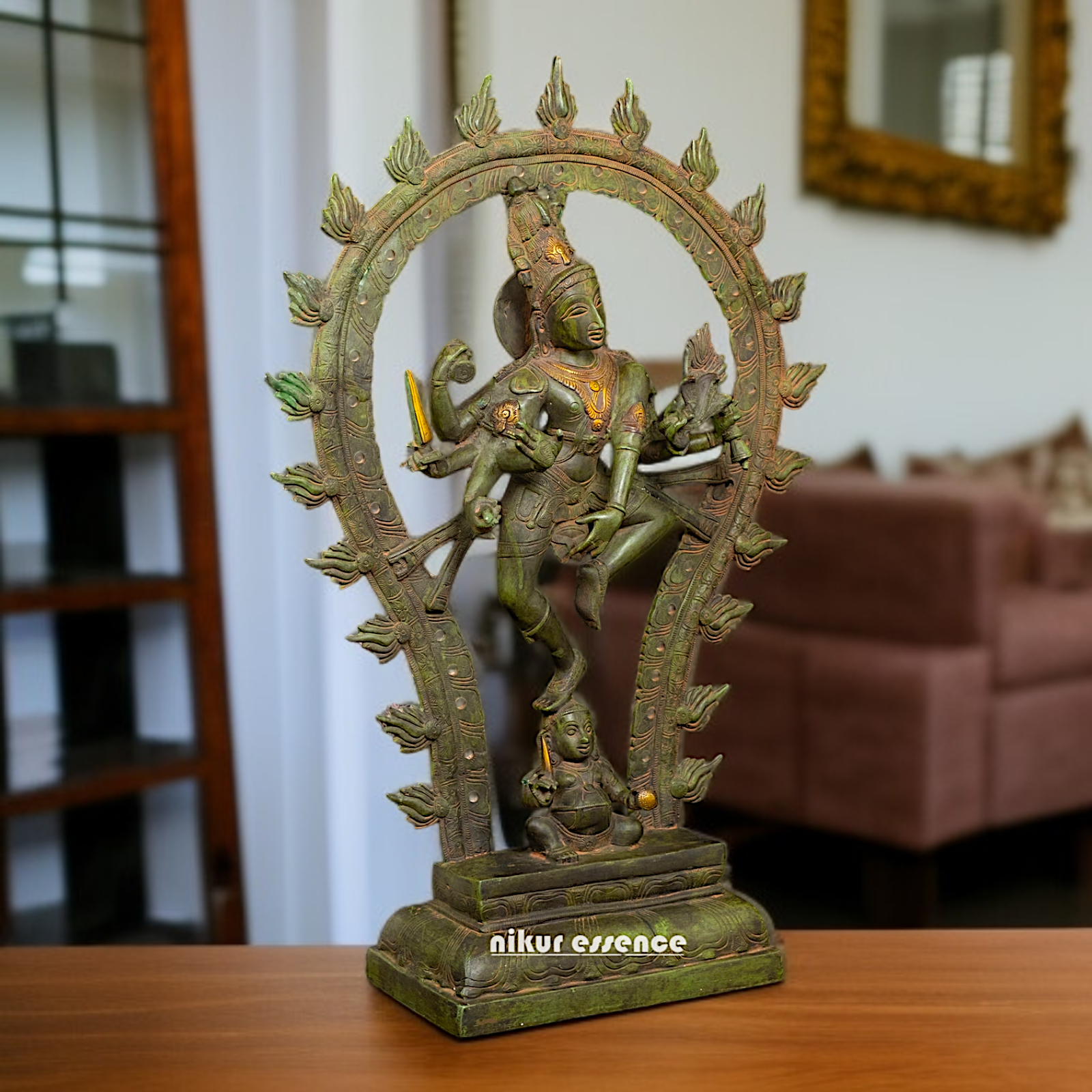 Brass Nataraja standing on apasmara demon Tandav idol - 24.5 Inches Nikuressence
