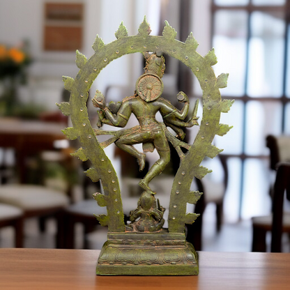 Brass Nataraja standing on apasmara demon Tandav idol - 24.5 Inches Nikuressence