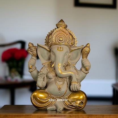 Brass Ganesha Blessing statue - 1 Feet Nikuressence