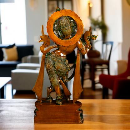 Stylish Krishna standing Playing Flute Brass idol - 22 Inches Nikuressence
