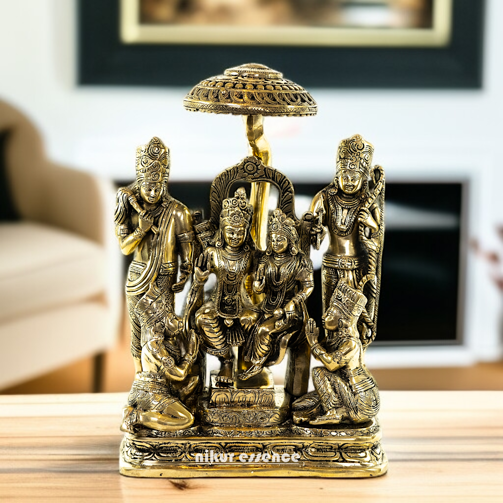 Pure Brass Ram darbar Parivar idol - 15 Inches Nikuressence