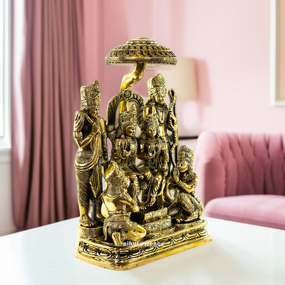Pure Brass Ram darbar Parivar idol - 15 Inches Nikuressence