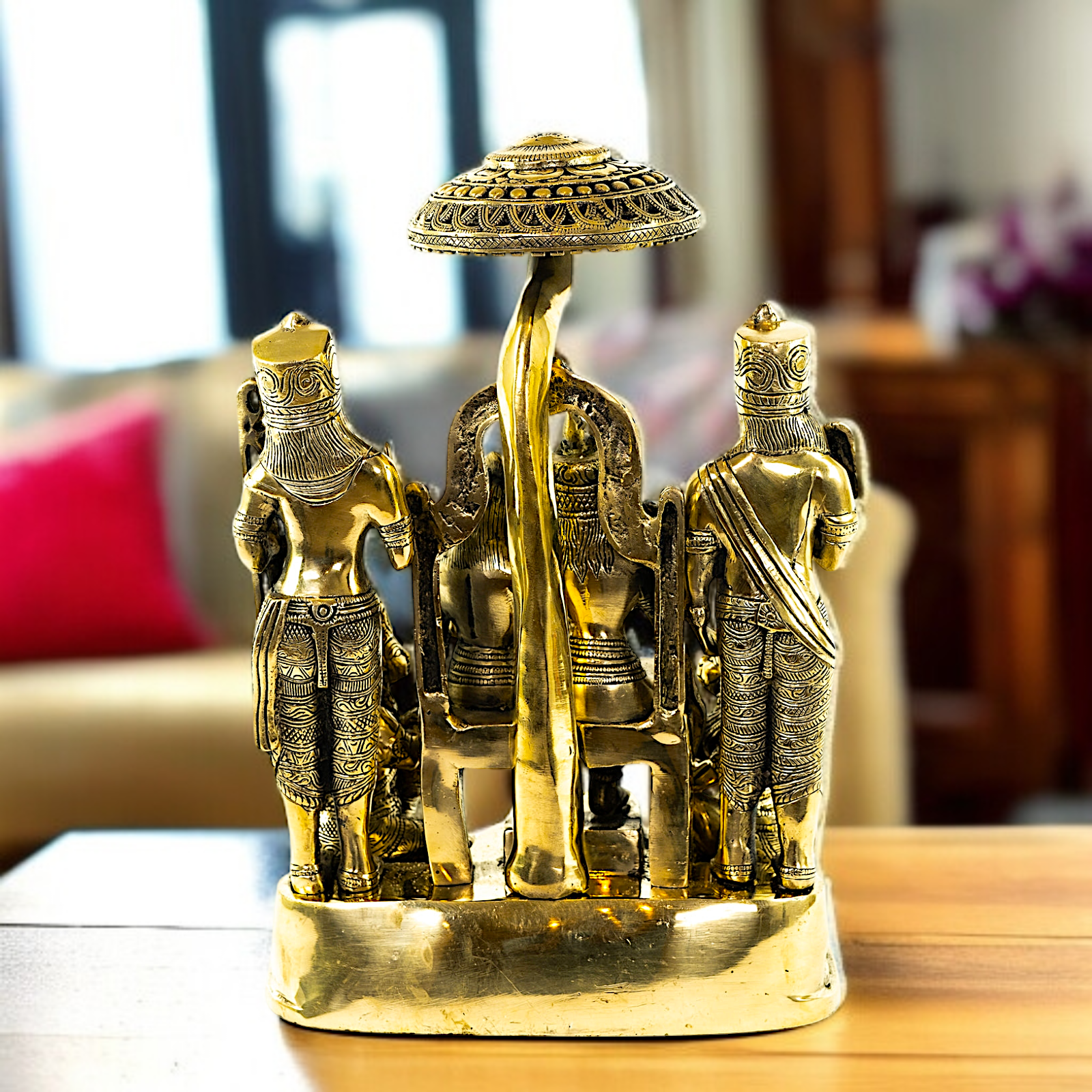 Pure Brass Ram darbar Parivar idol - 15 Inches Nikuressence