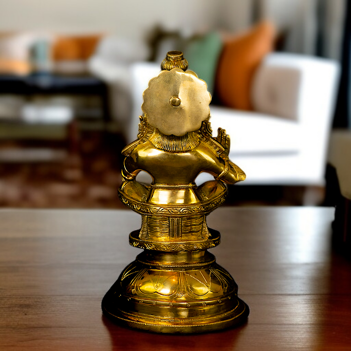 Ayyappa Swamy with Blessing seated solid Brass idol - 1 Feet Nikuressence