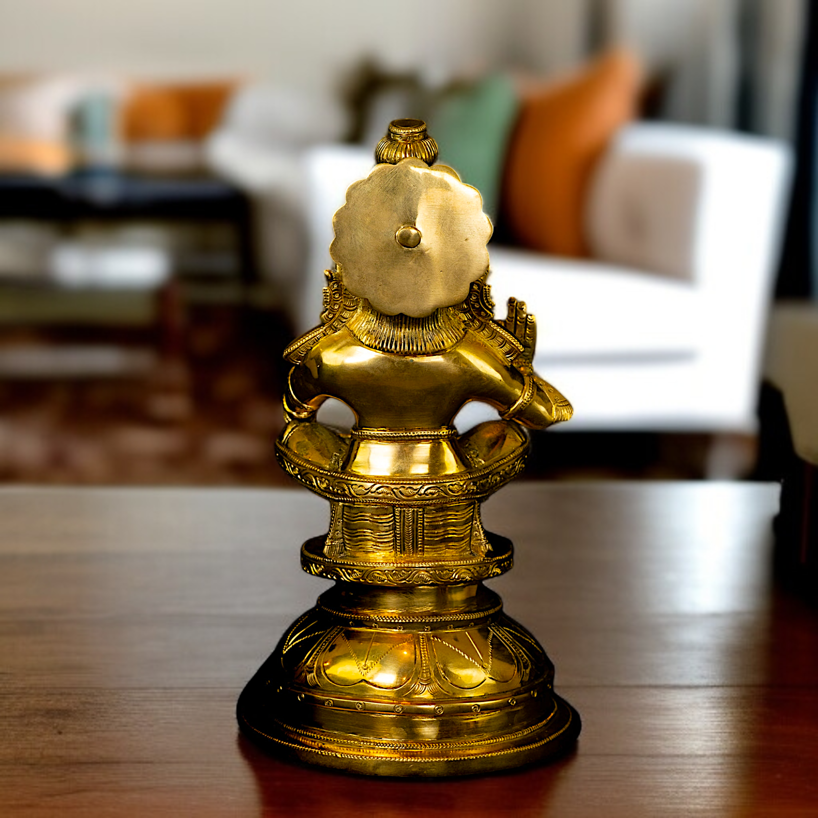 Ayyappa Swamy with Blessing seated solid Brass idol - 1 Feet Nikuressence