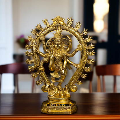 Shiva Dancing Urdhva Tandav Solid Brass idol - 16 Inches Nikuressence