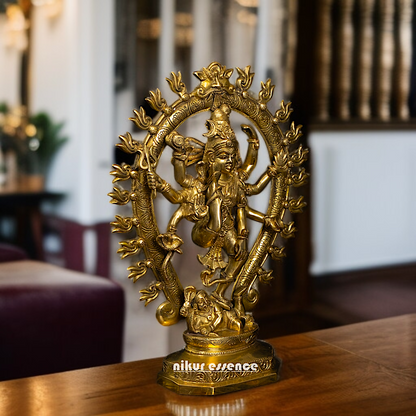 Shiva Dancing Urdhva Tandav Solid Brass idol - 16 Inches Nikuressence