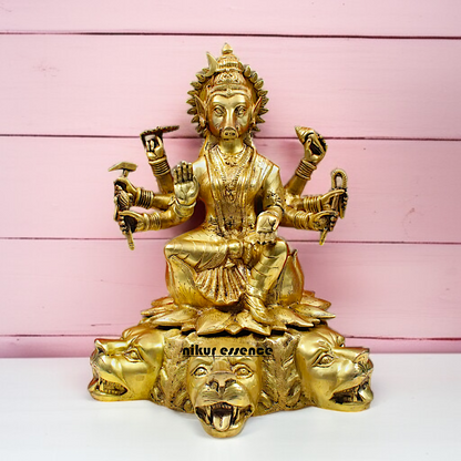 Goddess Varahi Devi Seated pure Brass idol - 20 Inches Nikuressence