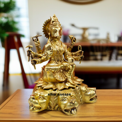 Goddess Varahi Devi Seated pure Brass idol - 20 Inches Nikuressence