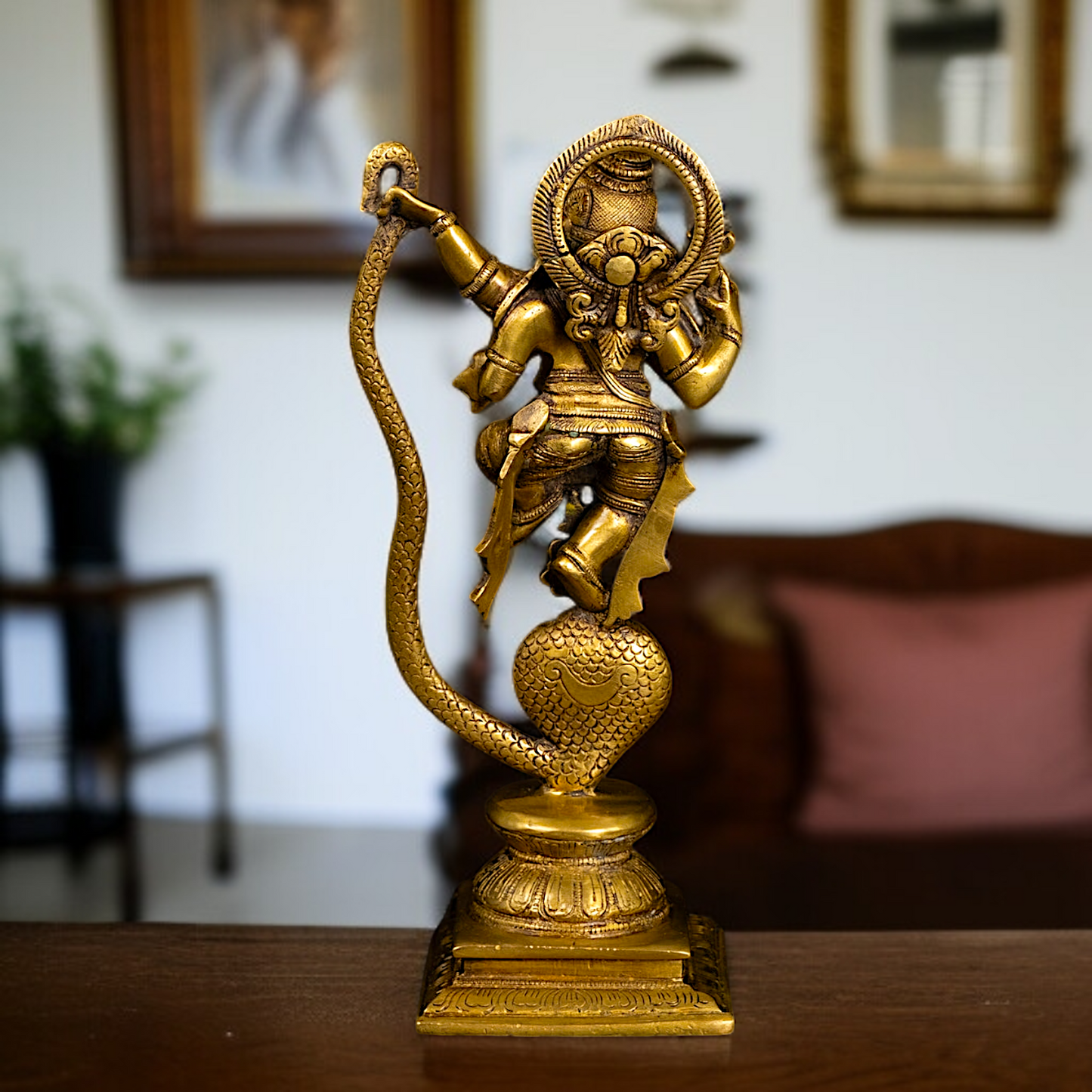 Solid Brass Ganesha Dancing on Kaliya naag statue - 11 Inches Nikuressence