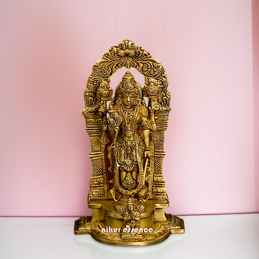 Pure Brass Vishnu Standing with Garuda statue - 9 Inches Nikuressence