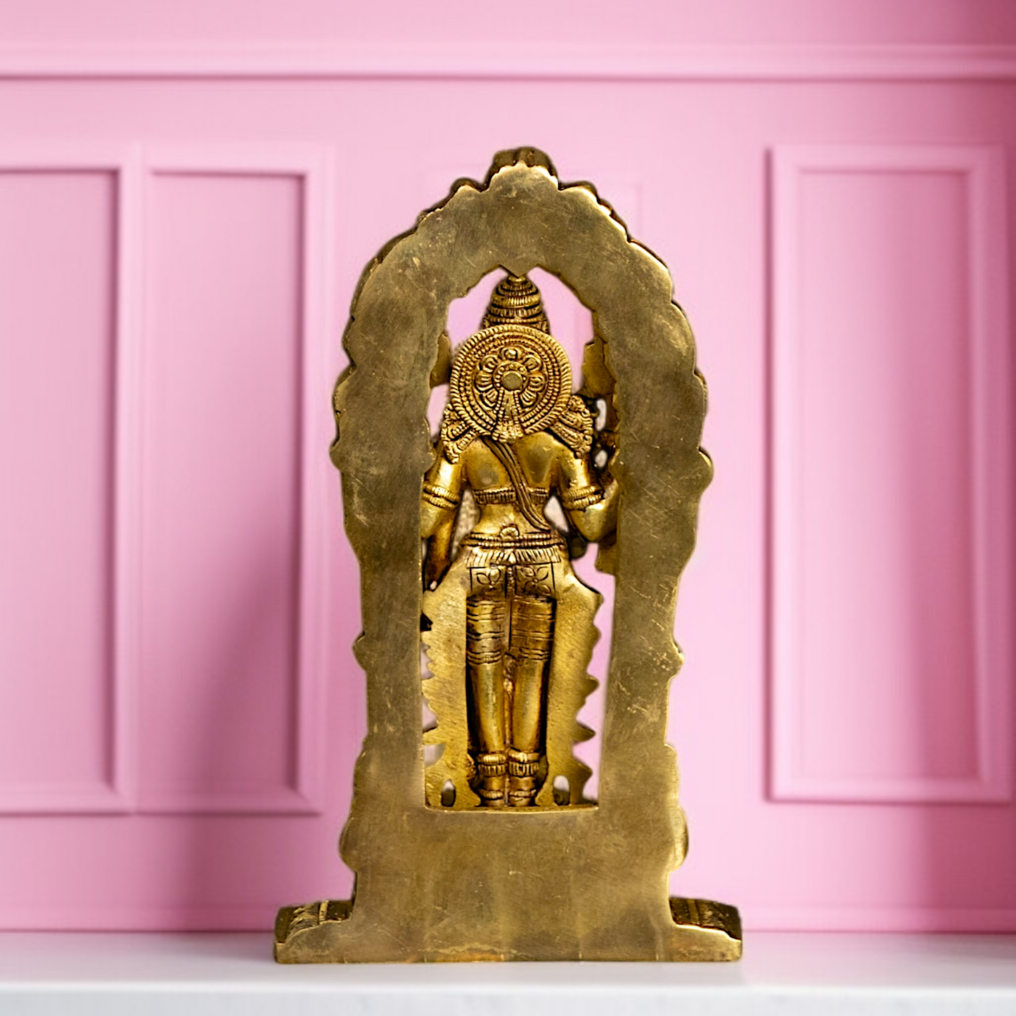 Pure Brass Vishnu Standing with Garuda statue - 9 Inches Nikuressence