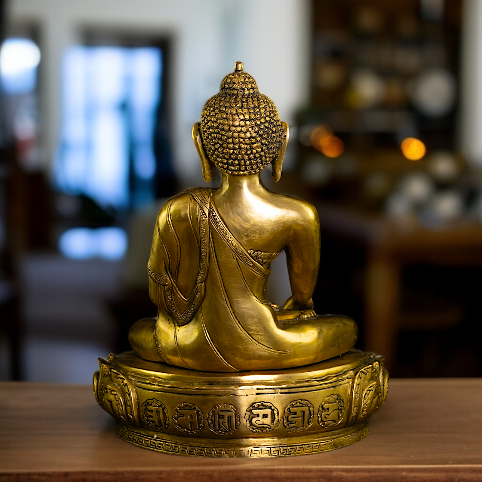 Pure Brass Buddha seated with Meditation idol - 13 Inches Nikuressence