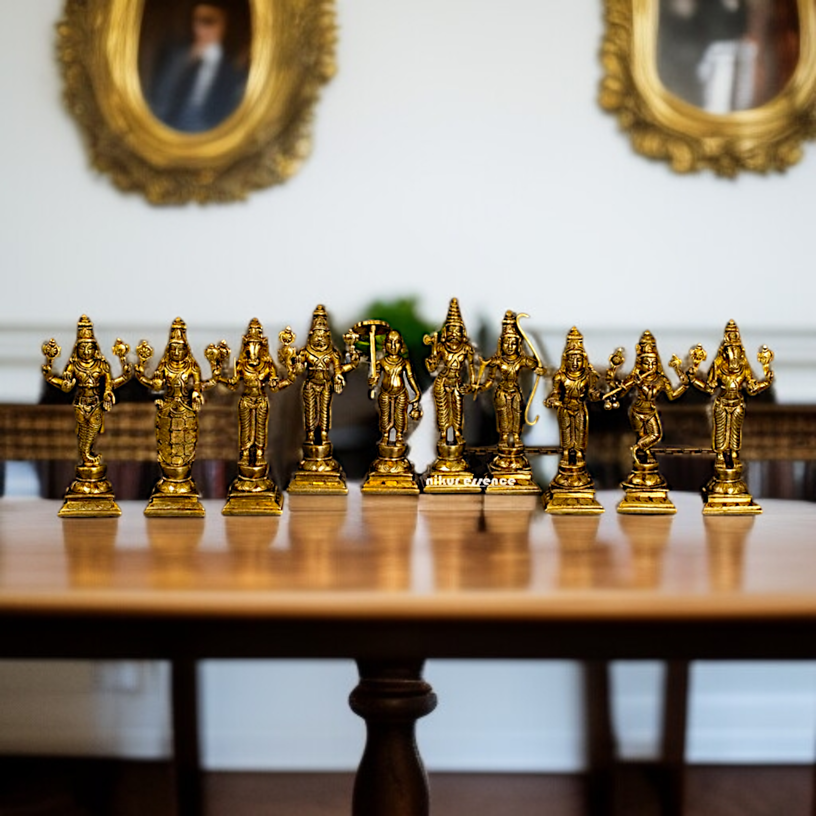 Brass Vishnu's Dashavatar Standing idol - 6 Inches Nikuressence