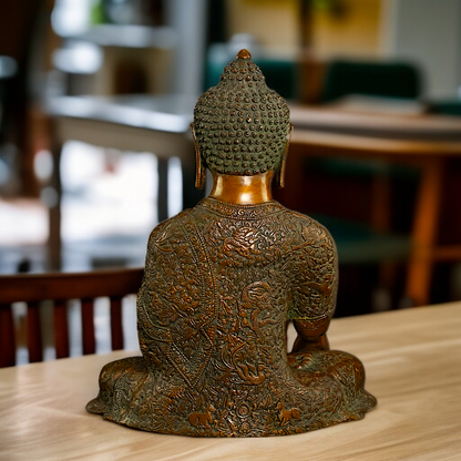 Online Buddha Sitting with meditation brass idol - 16 Inches Nikuressence