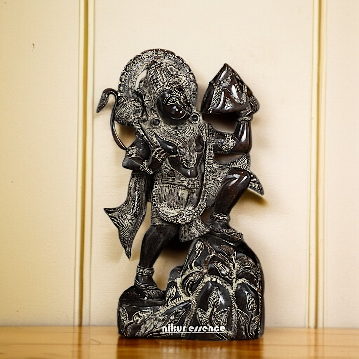 Buy Hanuman ji holding sanjeevni booti Mount Brass idol - 16 Inches Nikuressence
