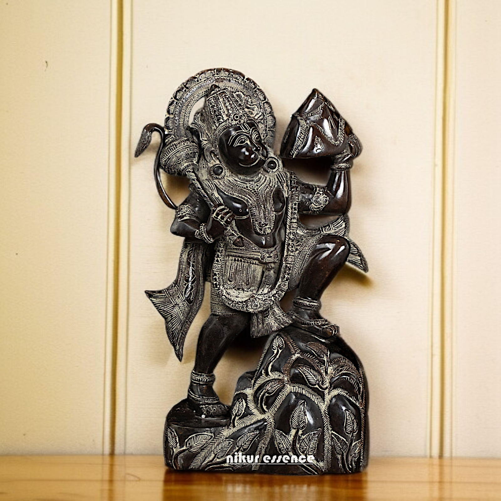 Buy Hanuman ji holding sanjeevni booti Mount Brass idol - 16 Inches Nikuressence