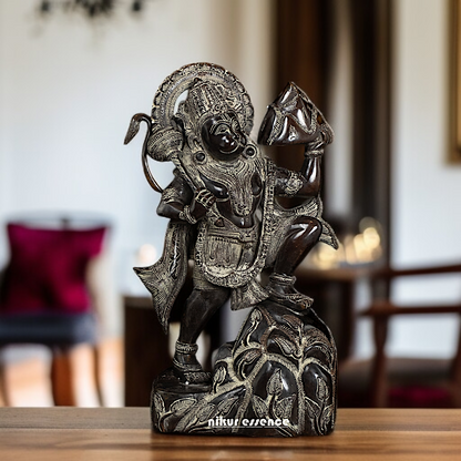 Buy Hanuman ji holding sanjeevni booti Mount Brass idol - 16 Inches Nikuressence