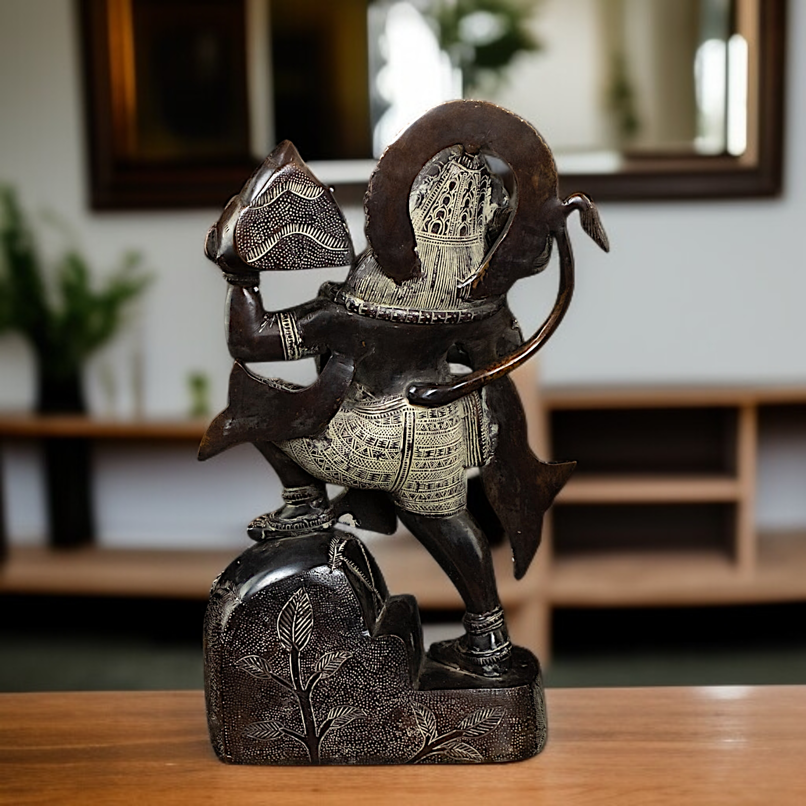 Buy Hanuman ji holding sanjeevni booti Mount Brass idol - 16 Inches Nikuressence