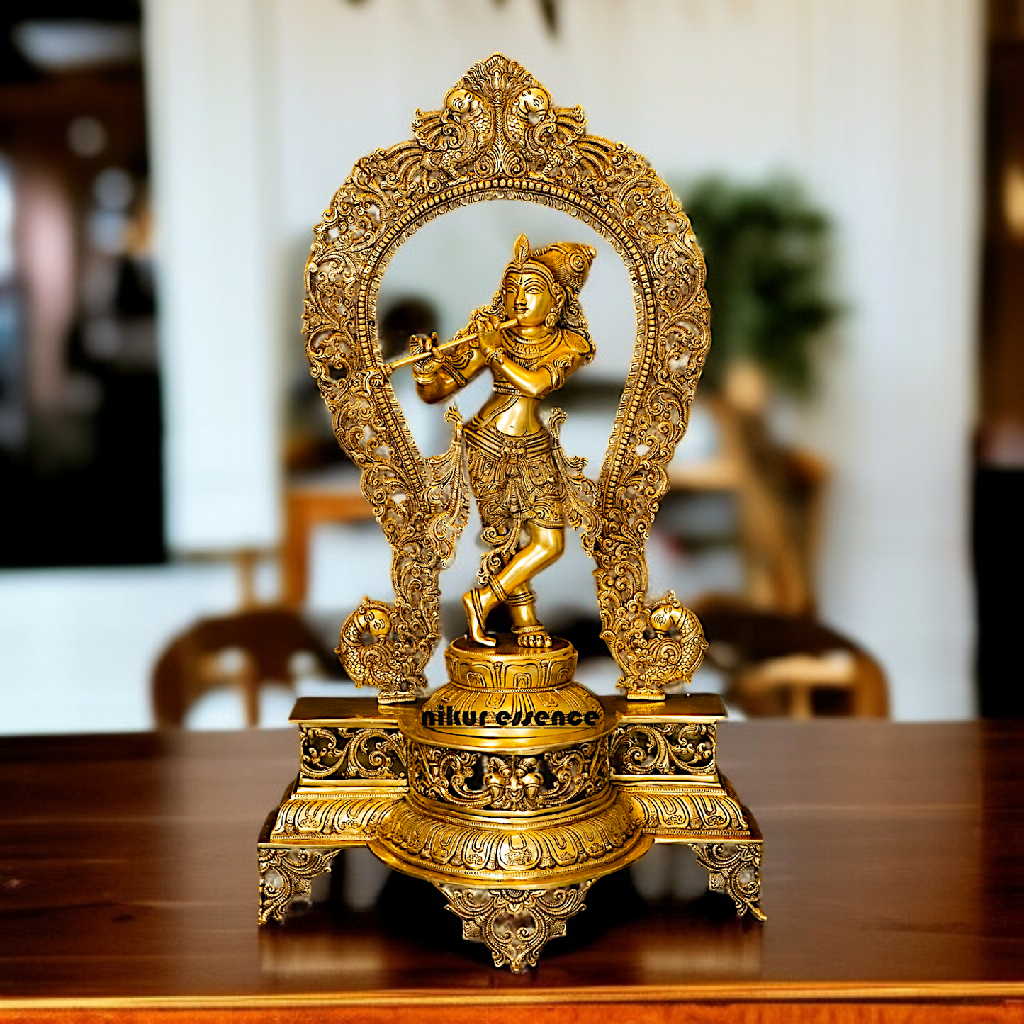 Pure Brass Bal Krishna with Playing Flute Standing statue - 30.5 Inches Nikuressence