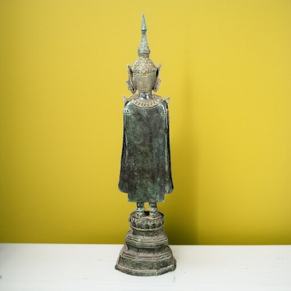 Large Buddha Standing with Blessing brass idol - 26 Inches Nikuressence