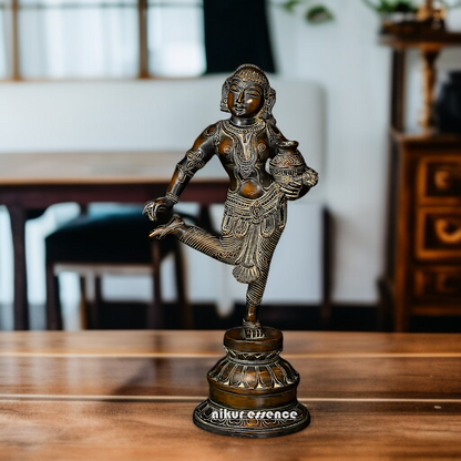 Brass Damsel standing on throne home decor idol - 16 Inches Nikuressence