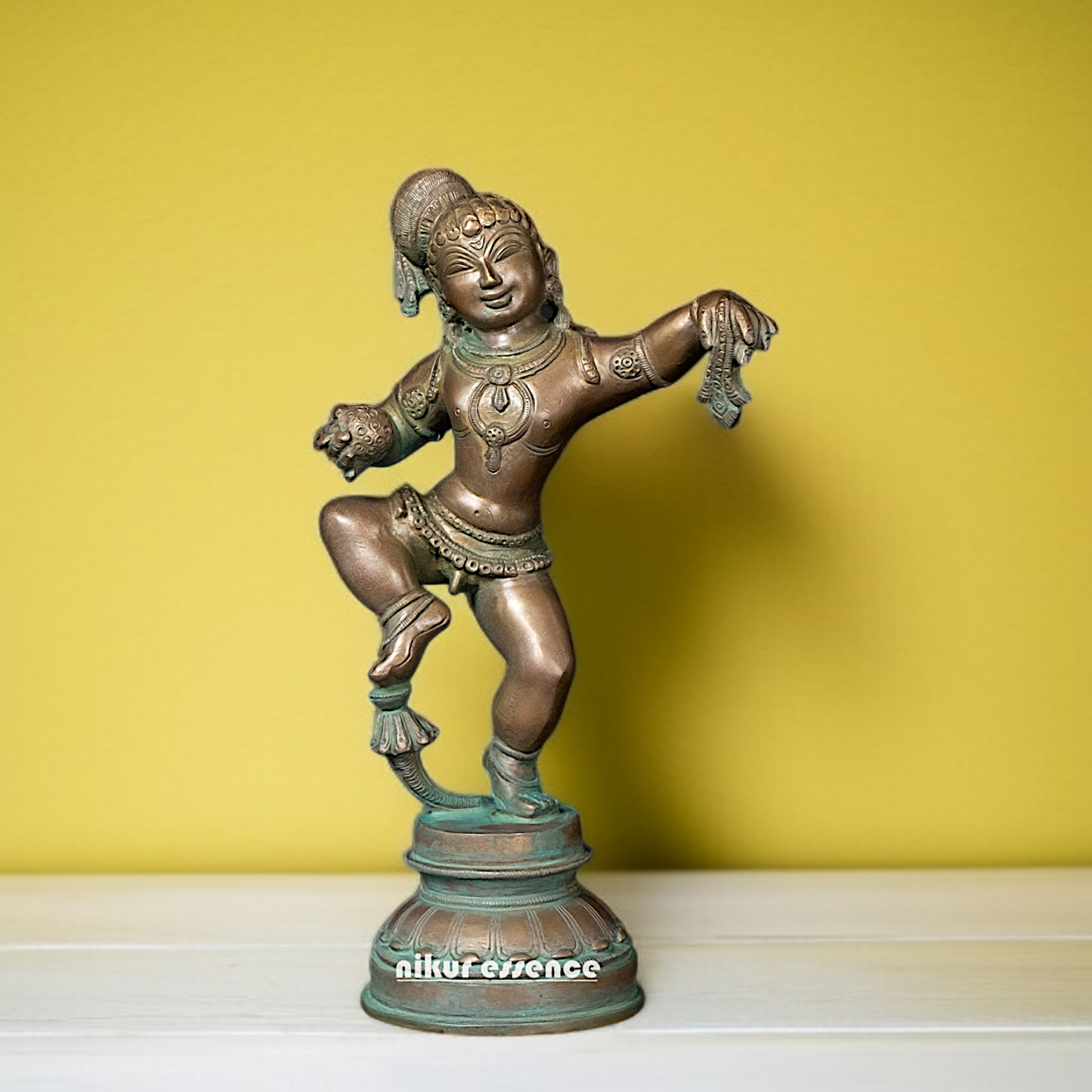 Bal Krishna Dancing brass idol - 11 Inches Nikuressence