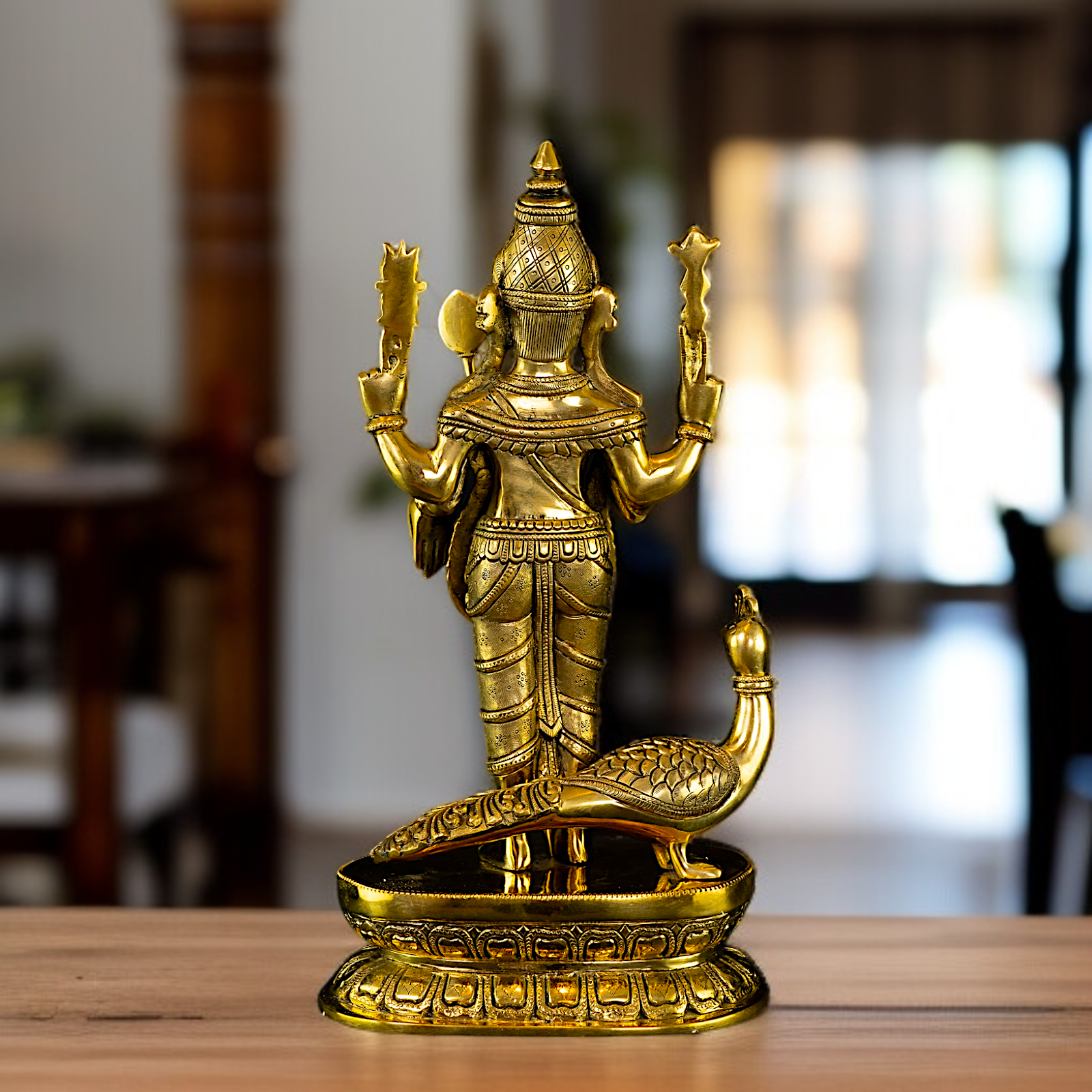 Pure Brass Murugan with peacock idol - 16 Inches Nikuressence