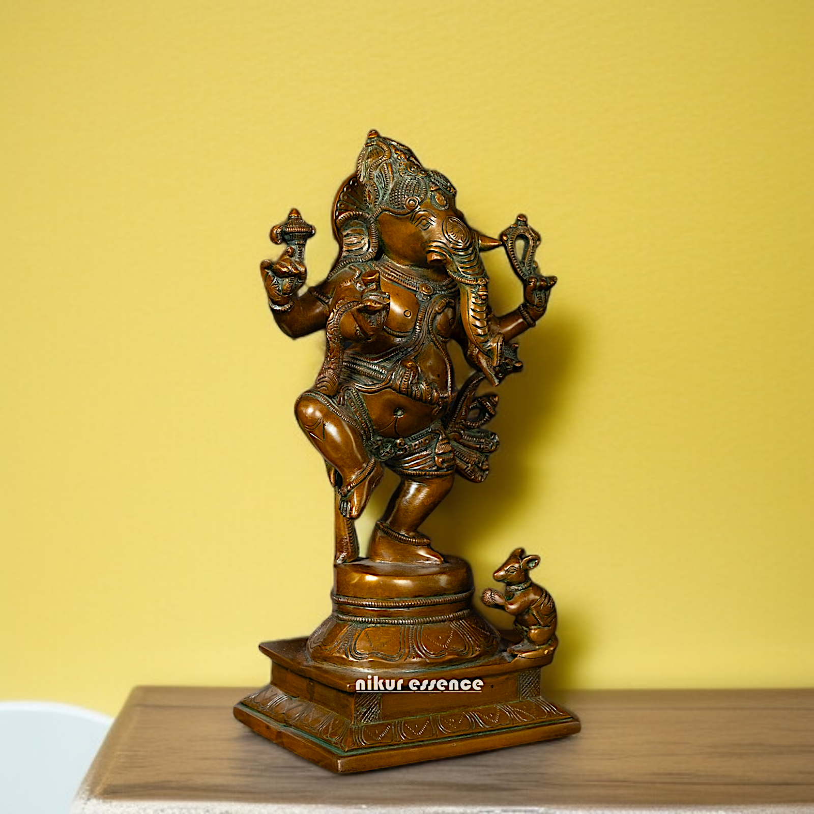 Brass Ganesha Ganpati Dancing statue - 13 Inches Nikuressence